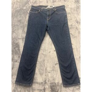 Volcom Vorta Slim Straight Jeans Mens 38 Dark Wash Indigo Skate
